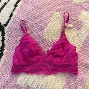 Lace Bralette in Vibrant Pink